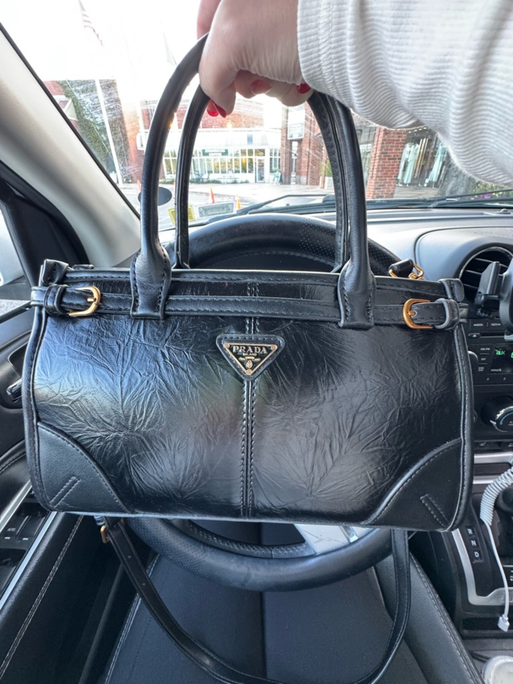 Prada like leather bag